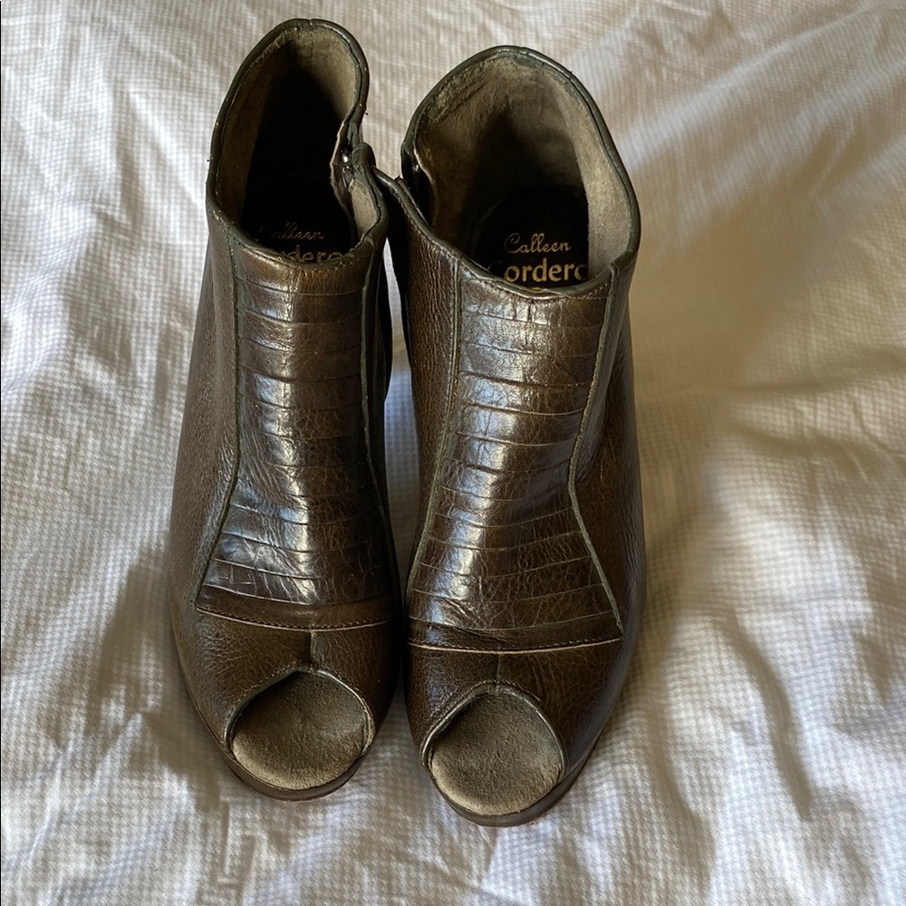 Brown Peep-Toe Women's Shoes